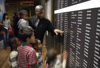 Black family visiting London Museum