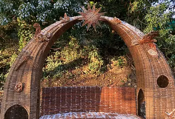 wicker art installation