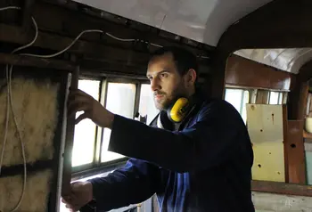 Alex Luckham working on a steam train