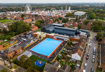 An aerial view of Albert Avenue outdoor swimming pool in Hull