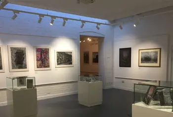 The inside of the new gallery at Brampton Museum with artwork displayed on the walls