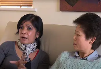 Two cambodian women giving oral history testimony