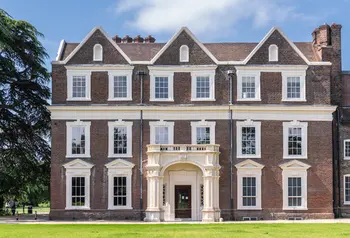 The front of Boston Manor House, a Jacobean building set within parkland