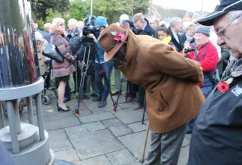 Man at memorial event