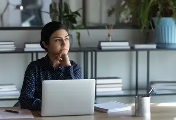 Young woman with computer