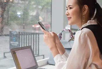 Woman working digitally