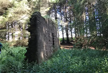 A remaining wall of the Lost Mining Village