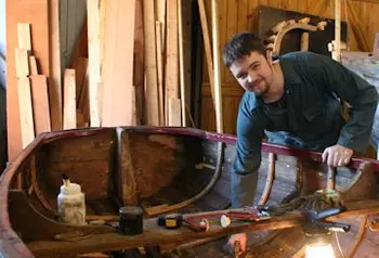 Trainee at work at Blyth Tall Ship project