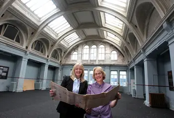 Carole Souter and Nicky Dunn at the Harland and Wolff drawing offices