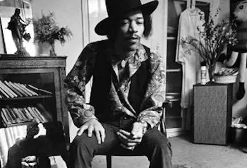 Jimi Hendrix in his 23 Brook Street flat