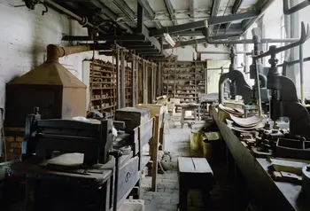 The stamp room in the Newman Brothers Coffin Works in Birmingham