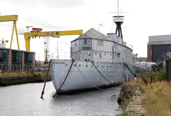 HMS Caroline in Alexandra Dock