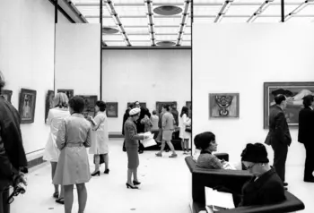 People view artwork in the Hayward Gallery in the 1960s