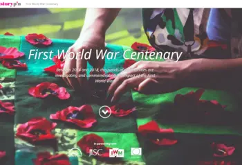 Front page of the Historypin First World War site