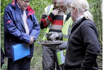 Sir Peter Luff, HLF Chair, speaking with volunteers of the Adopt-a-Monument project