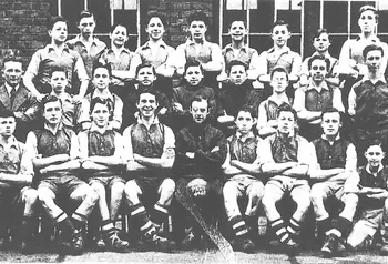 A photo of the Charlton brothers in their school football team