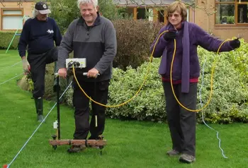 Geophysical survey at Cawood with community archaeologist, Jon Kenny