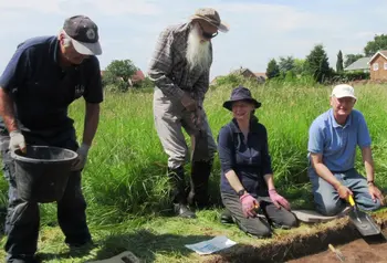 Volunteers digging at the Keesbury Manor site in Cawood