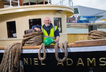 Dave Lowles on board the Daniel Adamson