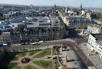 Aerial view of Paisley town centre