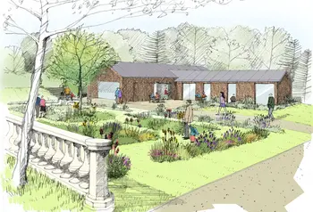 Artists impression of Pavilion and formal gardens at Northumberland Park