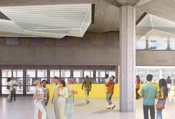 Artist impression of Queen Elizabeth Hall Foyer with improved access and views to the terraces