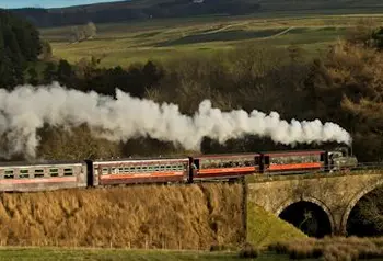 Historic steam train on the South Tynedale Railway