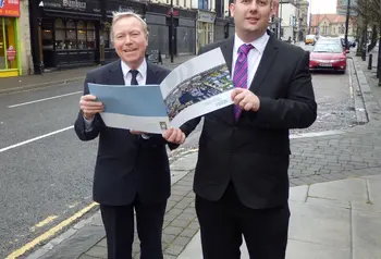 Hartlepool Councillors Stephen Akers-Belcher and Jim Ainslie in Church Street