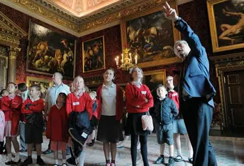 A school party being shown around Houghton Hall, Norfolk