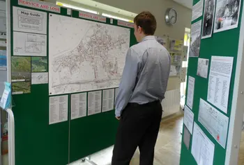 Exhibition highlighting the location of people on the Otley war memorial