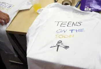 Young people creating their own tee-shirts