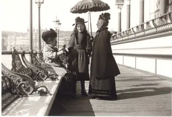 Hastings Pier - Edwardian ladies outside the original end of pier pavilion