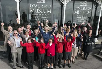 School children at the opening of the Mary Anning Wing