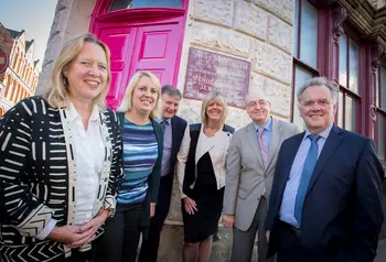 Sir Albert Bore (far right) with the project team in the Jewellery Quarter