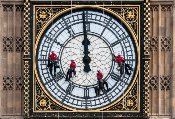 Parliament’s Great Clock, known as Big Ben, undergoes maintenance