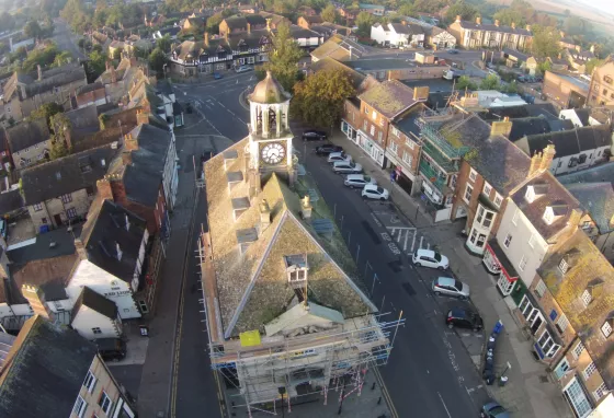 Aerial view of Brackley Town Hall