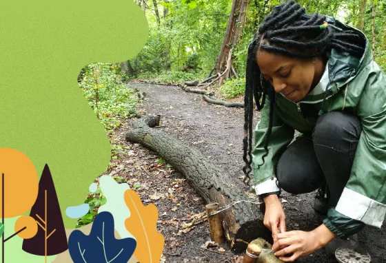 Participant of the Keeping It Wild project working on a path border