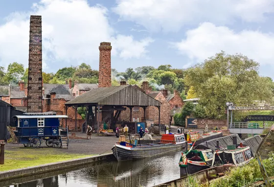 The boat dock at the Black Country Living Museum