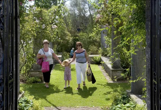 People in a garden