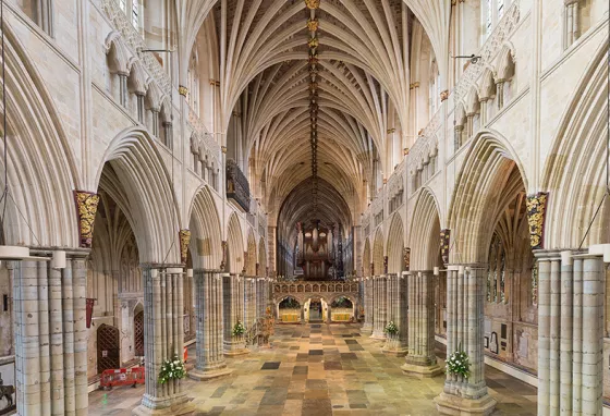 Inside Exeter Cathedral