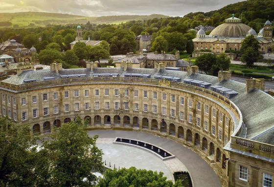 Buxton Crescent from above.