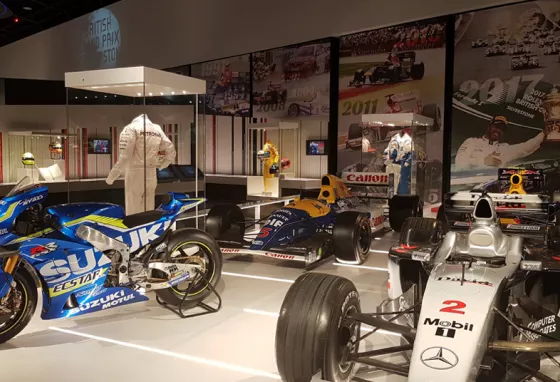 Exhibits charting the history of motor sport at The Silverstone Experience