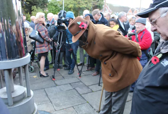 Man at memorial event