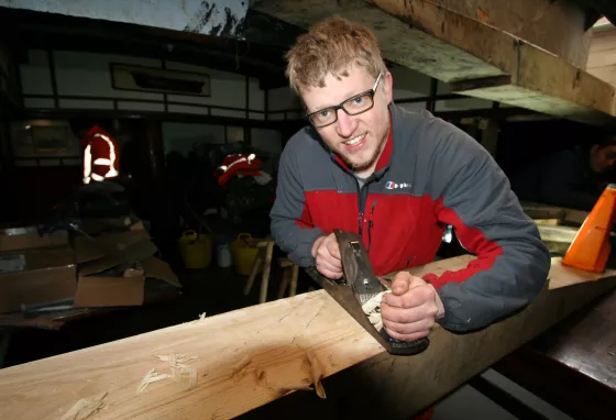 Joseph in the Blyth Tall Ship workshop