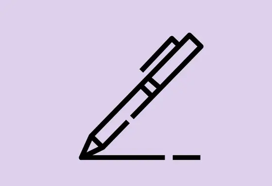 Simple line drawing of a pen