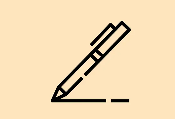 A simple line drawing of a pen