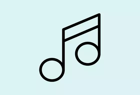 Image icon showing a simple outline of a musical note