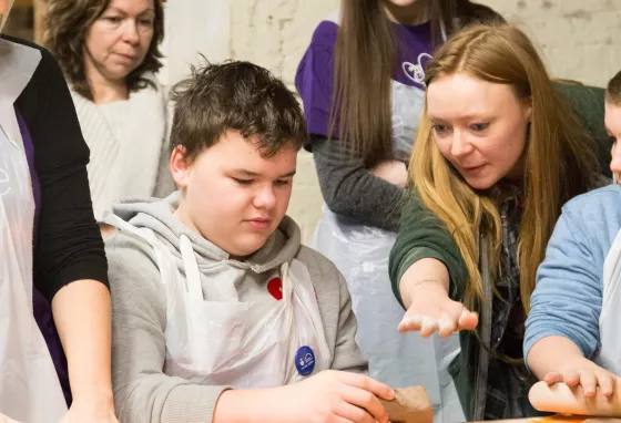 Children and adults take part in baking