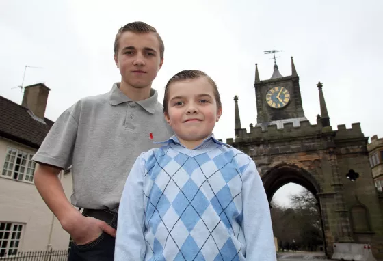 Robinson brothers outside Auckland Castle