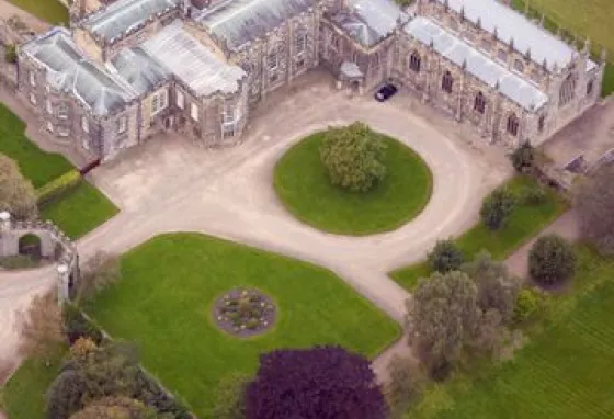 Aerial view of Auckland Castle